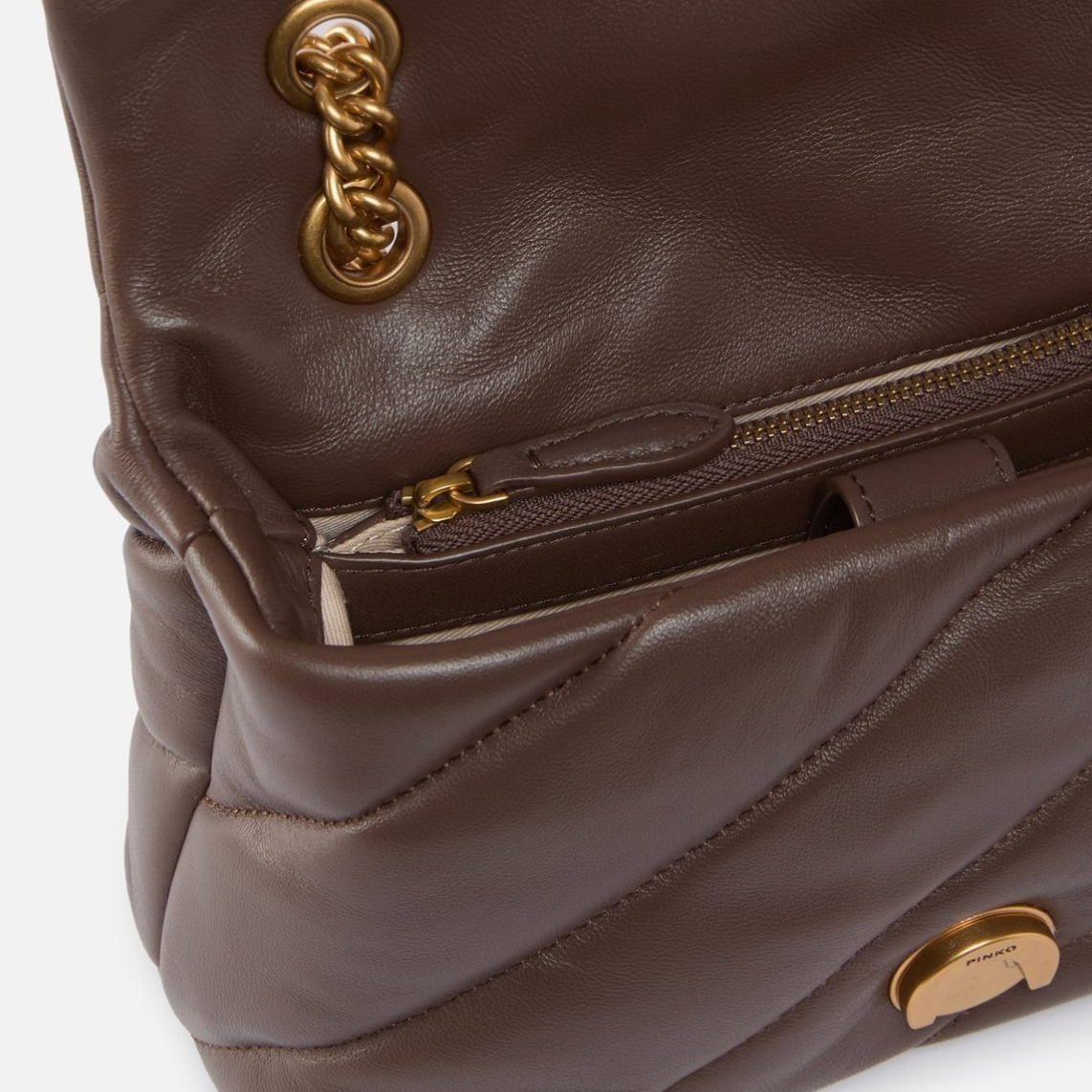 PINKO Small shoulder bag Love Bag Puff Maxi Quilt сумка жіноча коричнева