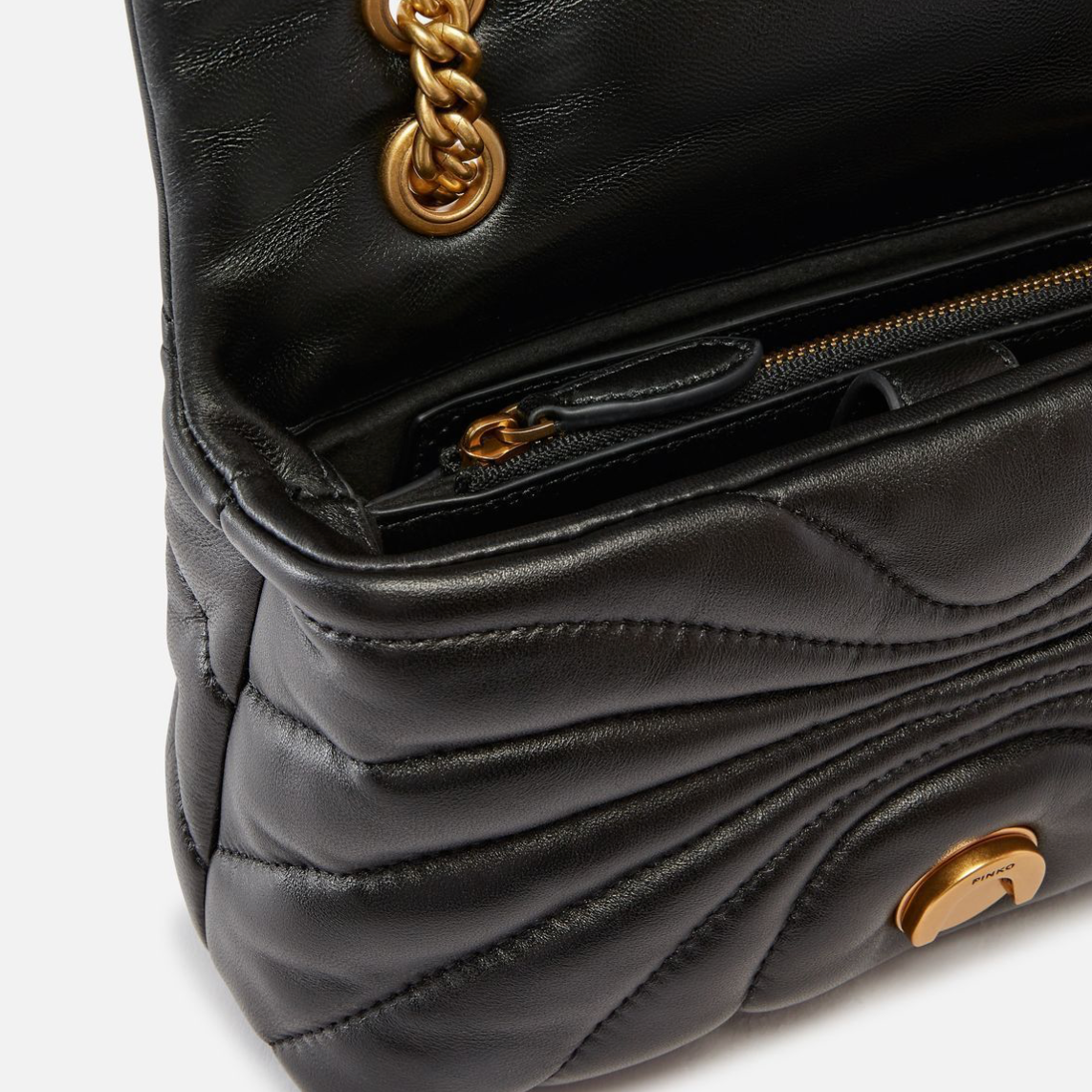 PINKO Love Bag Puff Butterfly mini Nappa Leather сумка жіноча чорна