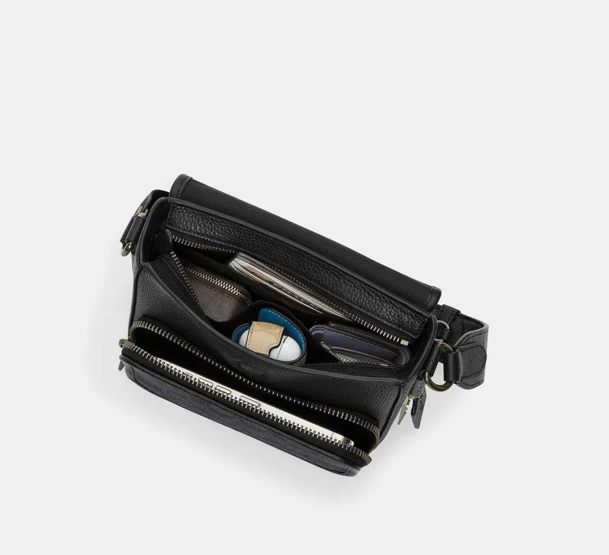 Чоловіча сумка кросбоді з клапаном COACH Sullivan Flap Crossbody Bag, Gunmetal Black — фото 5