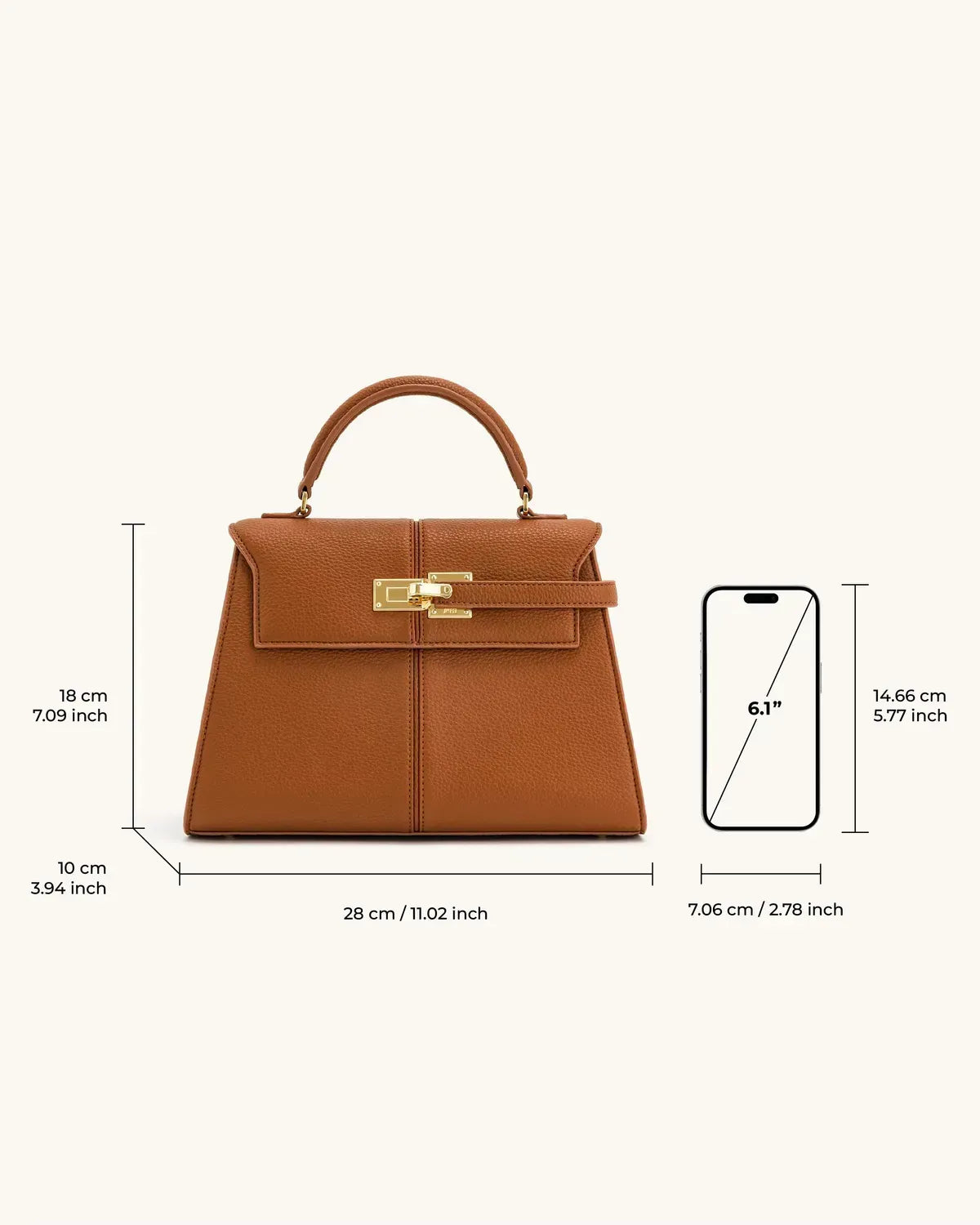 Жіноча сумка з верхньою ручкою JW PEI Elise Large Top Handle Bag, коричнева — фото 6