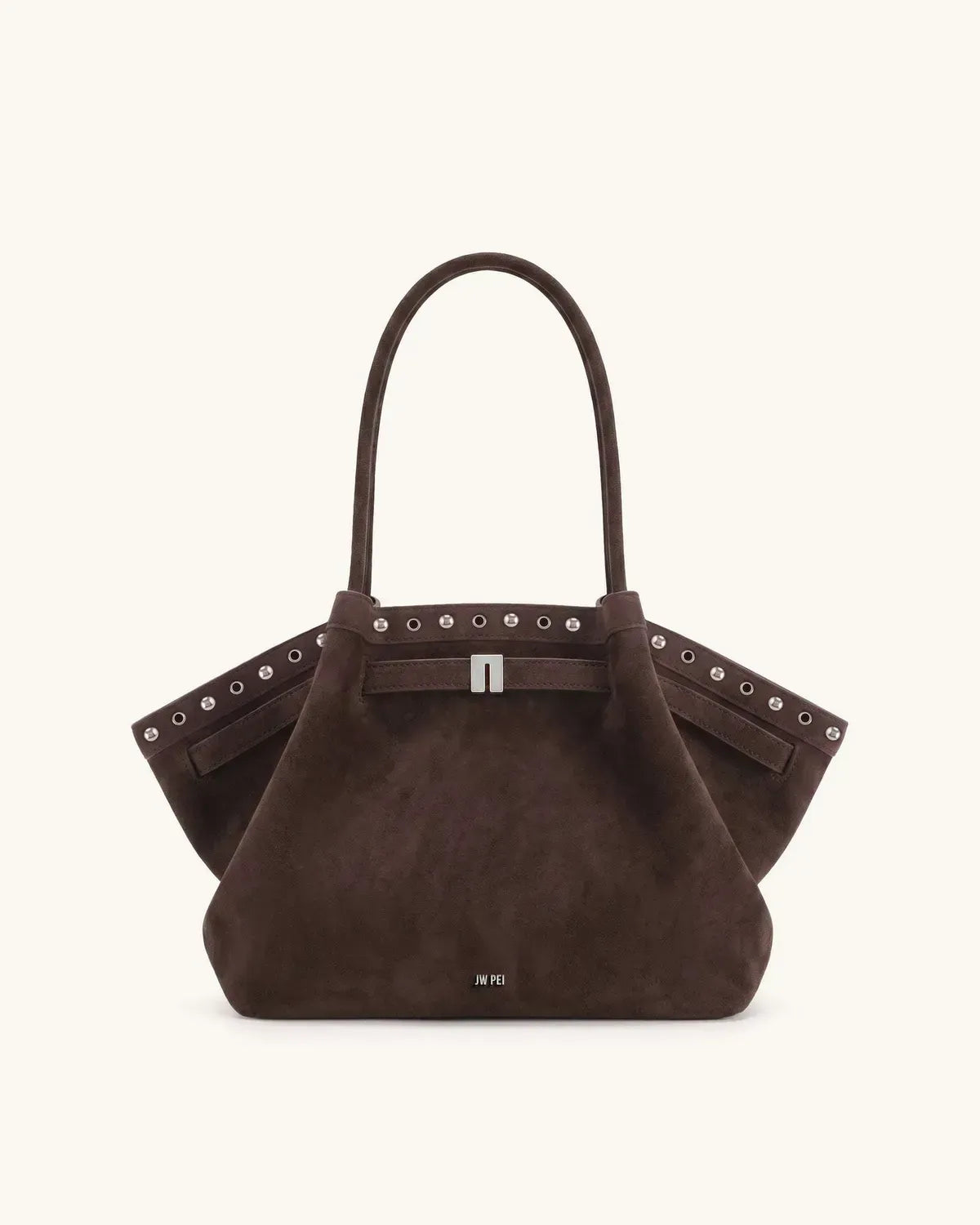 Жіноча сумка-тоут JW PEI Hana Medium Faux Suede Tote Bag, темно-шоколадна