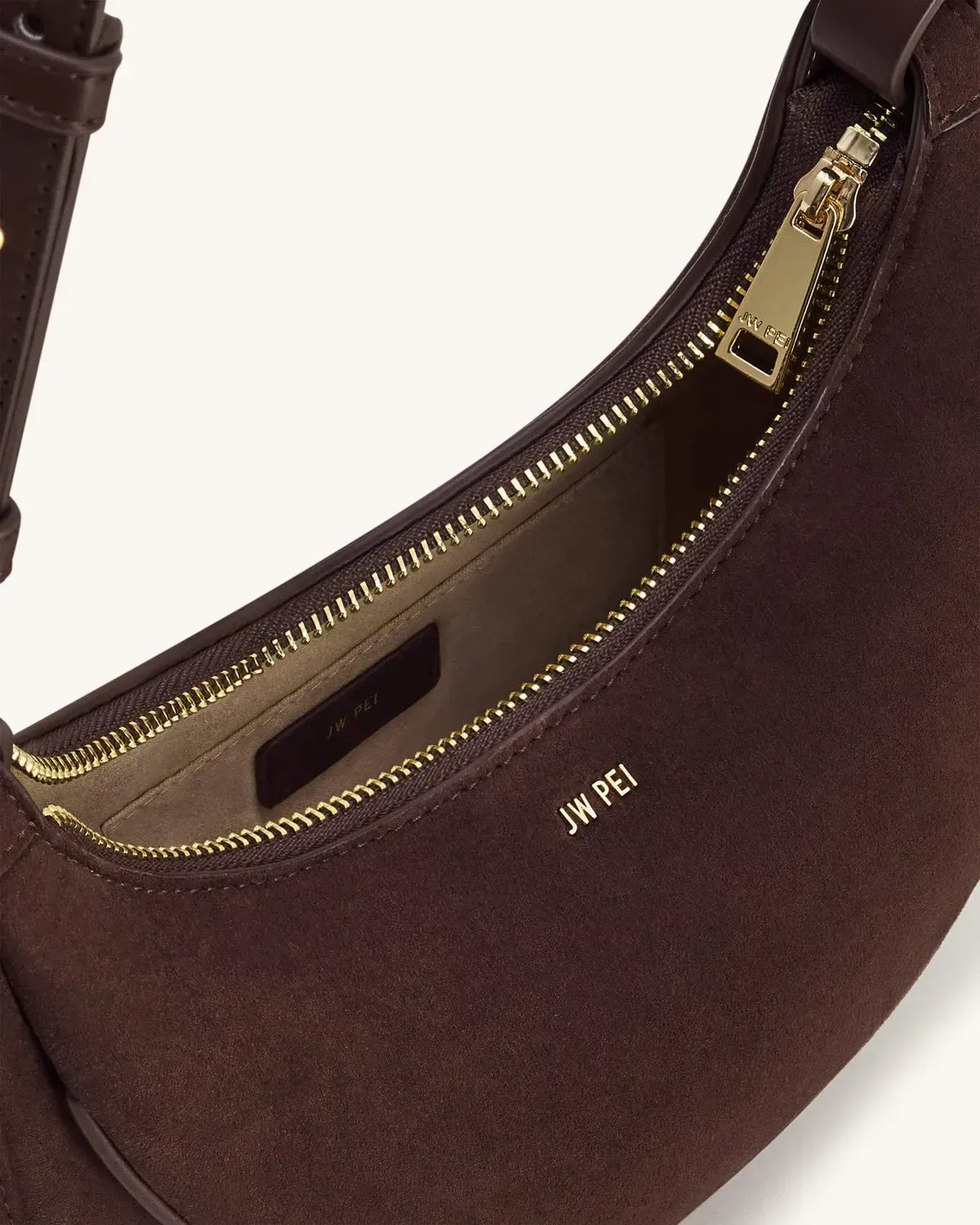 Жіноча сумка кросбоді JW PEI Sharon Faux Suede Crossbody Bag, кавова — фото 10