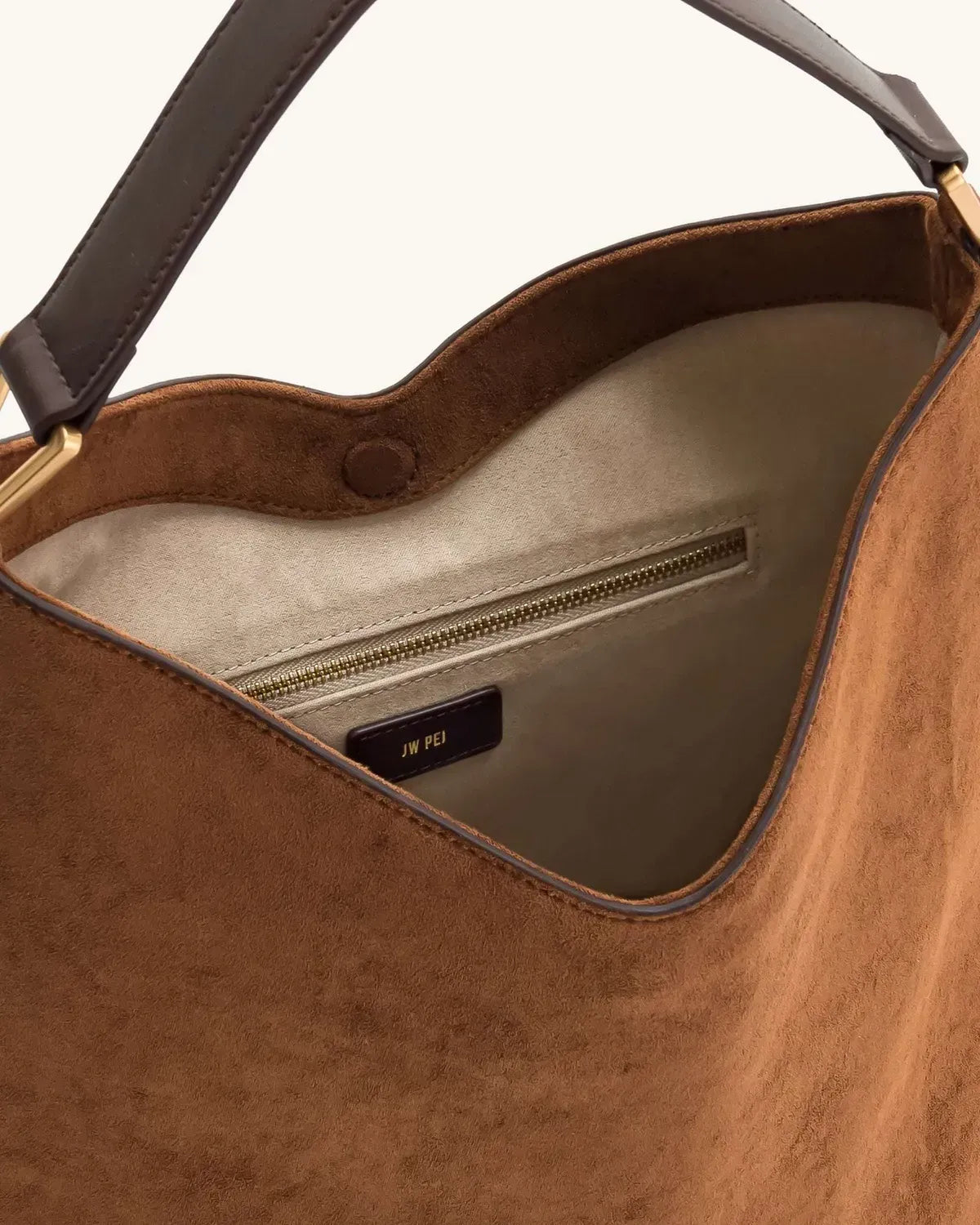 Жіноча сумка на плече JW PEI Aria Faux Suede Shoulder Bag, коричнева — фото 10