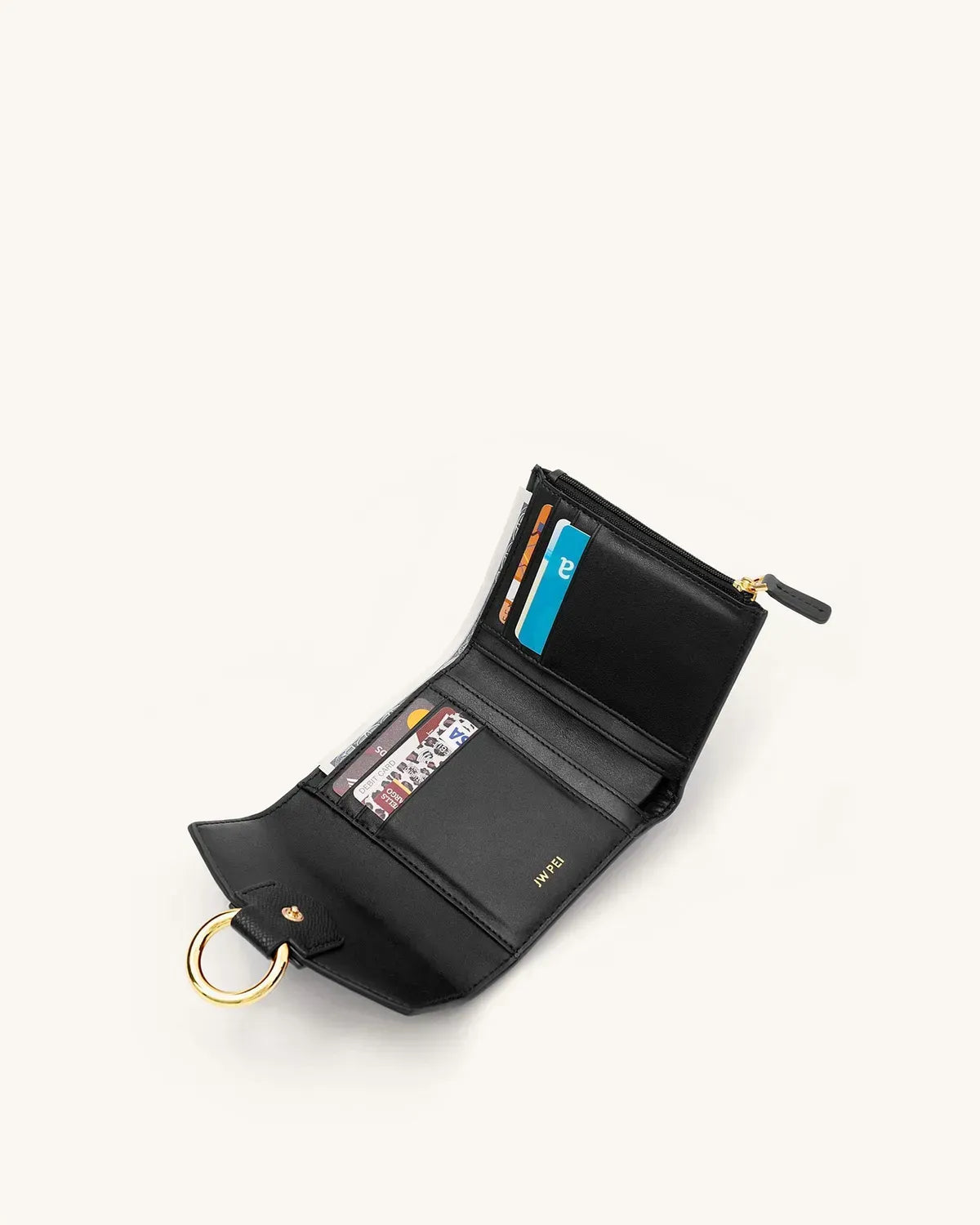 Жіночий гаманець JW PEI Stella Wallet, чорний (зерниста веганська шкіра) — фото 4