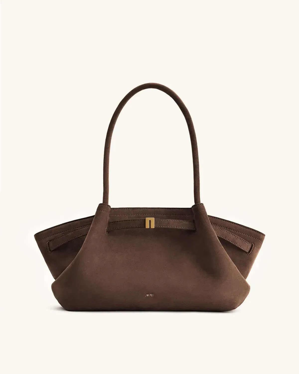 Жіноча сумка-тоут JW PEI Hana Wide Faux Suede Tote Bag, темно-коричнева — фото 7