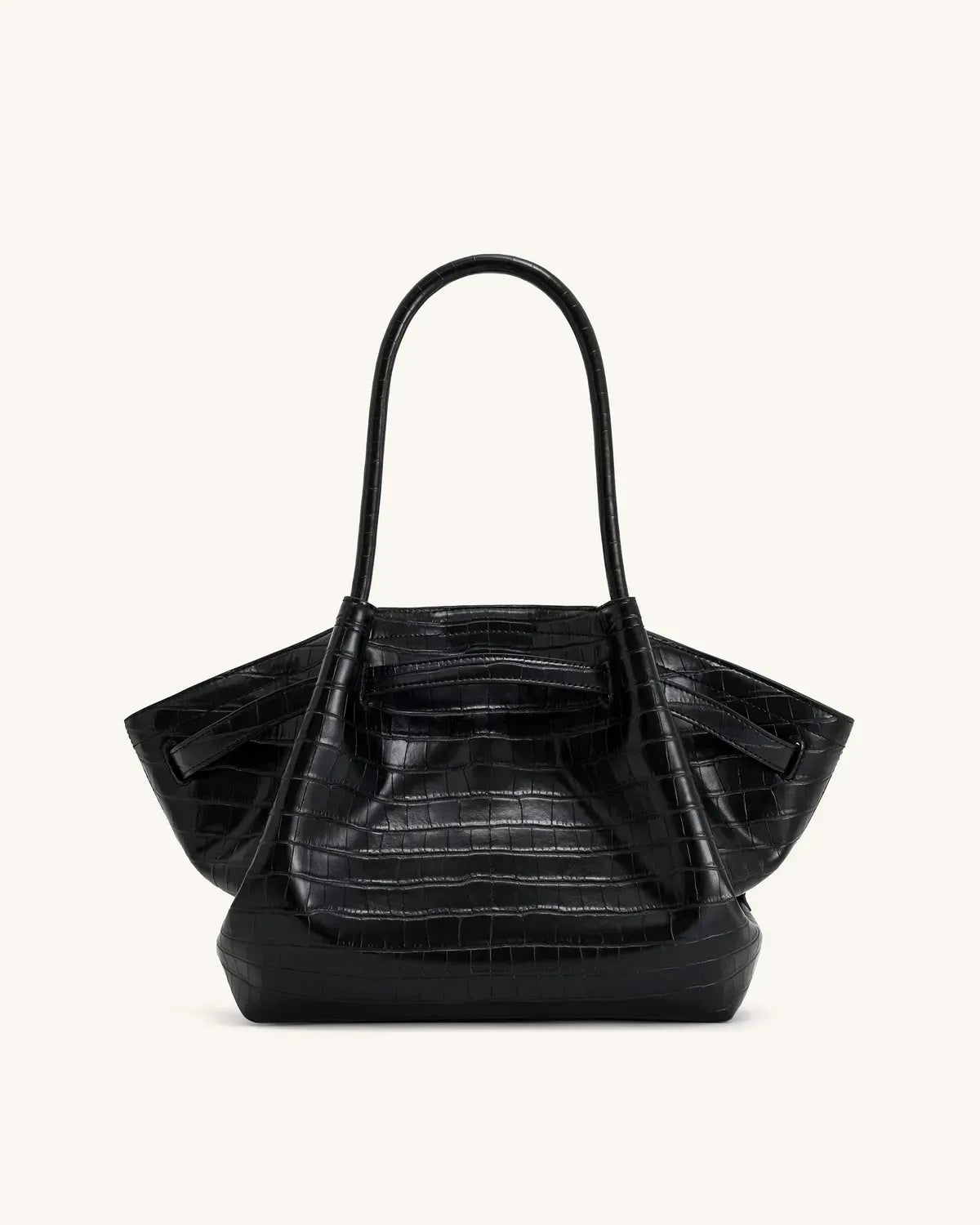 Жіноча сумка-тоут JW PEI Hana Medium Tote Bag, чорна croc — фото 4