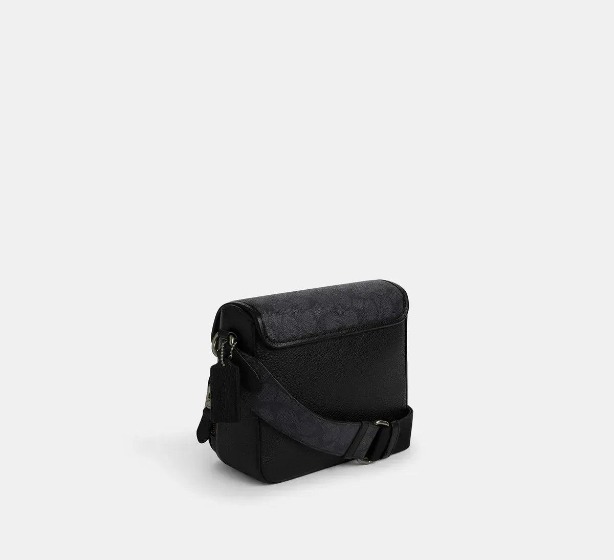 Чоловіча сумка кросбоді з клапаном COACH Sullivan Flap Crossbody Bag In Signature Canvas, Gunmetal / Charcoal / Black — фото 3