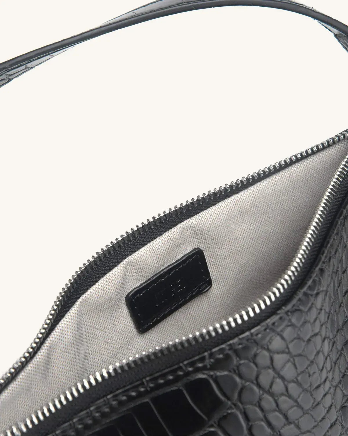 Жіноча сумка на плече JW PEI Eva Shoulder Handbag, чорна croc — фото 4