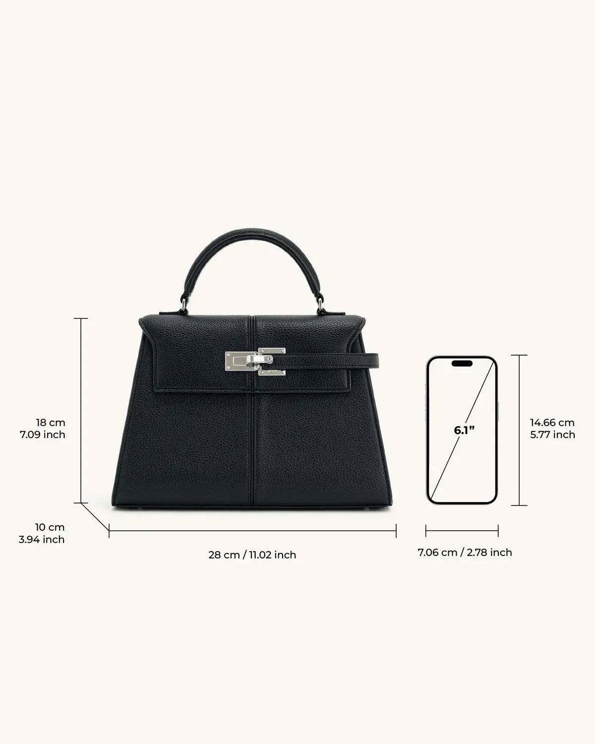 Жіноча сумка з верхньою ручкою JW PEI Elise Large Top Handle Bag, чорна — фото 5