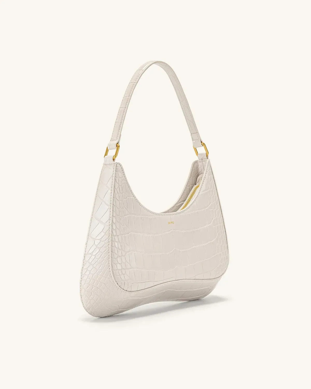 Жіноча сумка на плече JW PEI Ruby Shoulder Bag, біла croc — фото 2