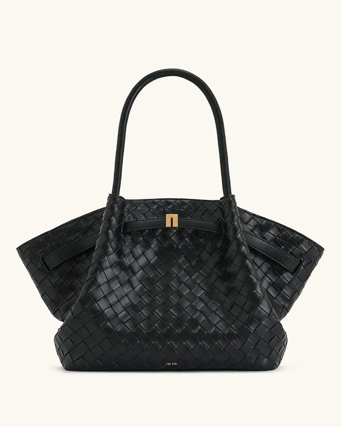 Жіноча сумка-тоут JW PEI Hana Large Weave Texture Tote Bag, чорна