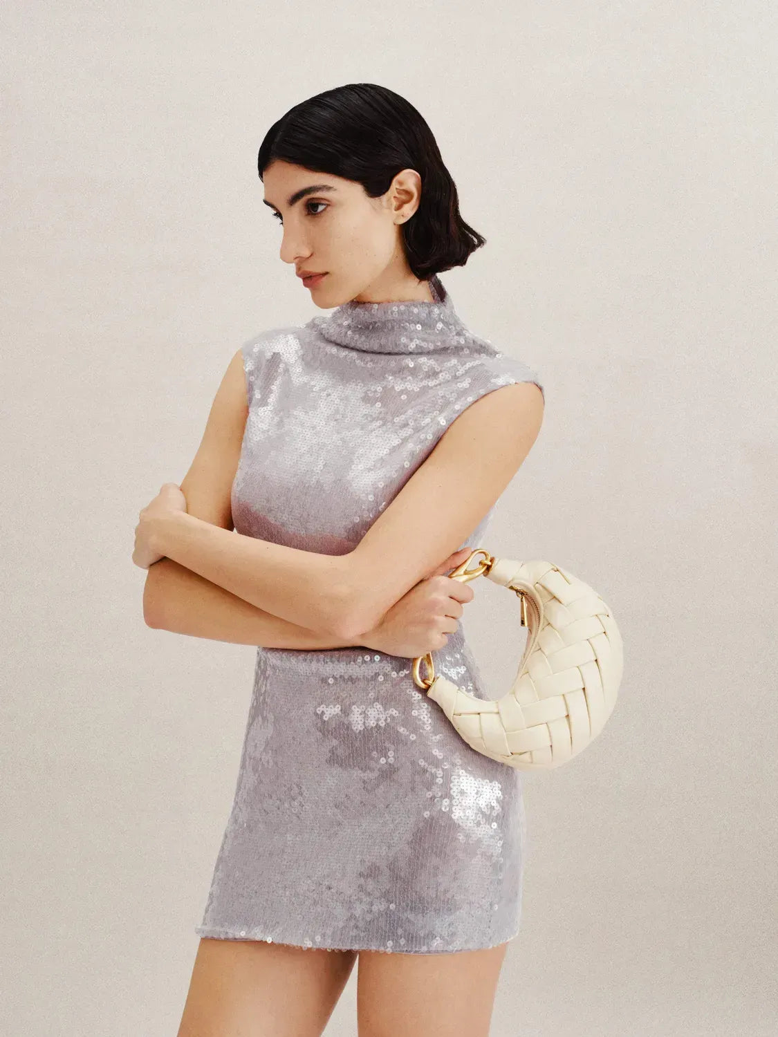 Жіноча сумка кросбоді JW PEI Orla Weave Handbag, біла — фото 5