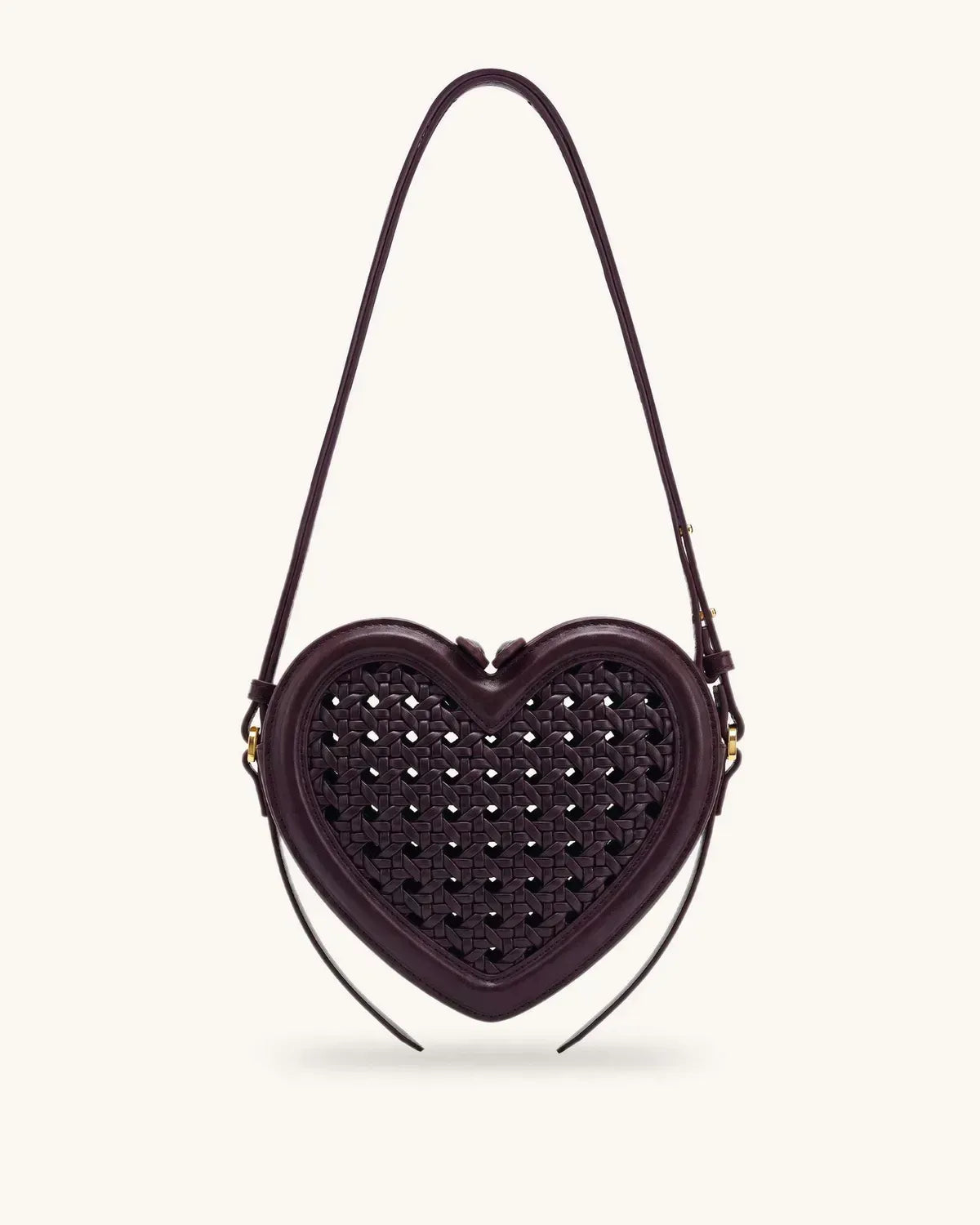 Жіноча сумка у формі серця JW PEI Arlene Openwork Woven Heart Shape Crossbody Bag, вінтажна червона