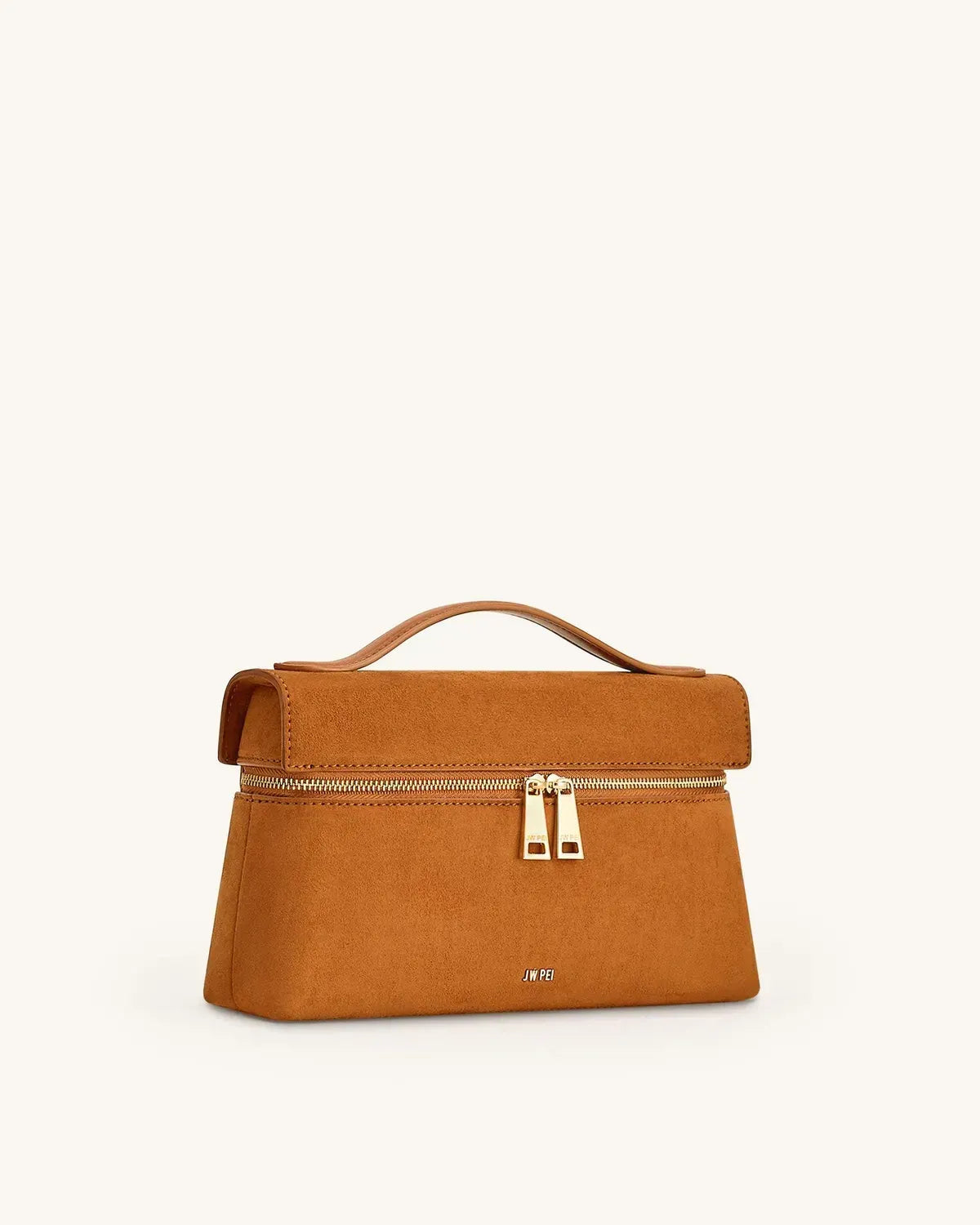 Жіноча сумка з верхньою ручкою JW PEI Thea Faux Suede Top Handle Bag, колір кемел — фото 7