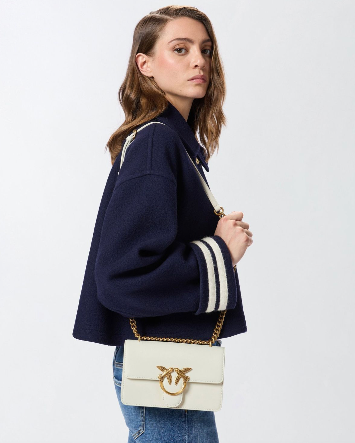 PINKO Love One Simply small shoulder bag Love сумка жіноча біла