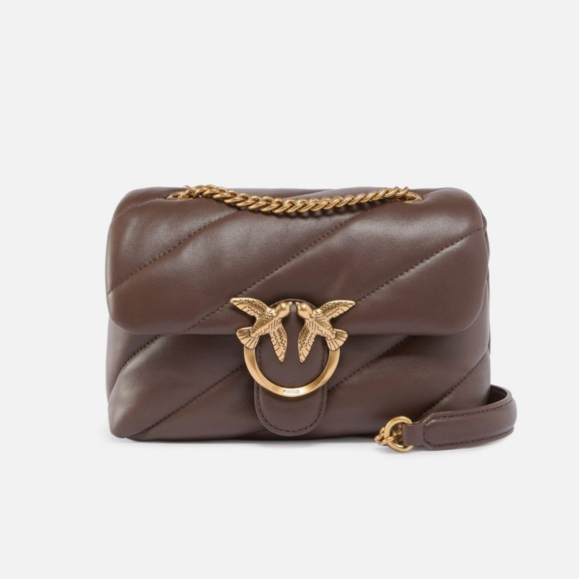 PINKO Small shoulder bag Love Bag Puff Maxi Quilt сумка жіноча коричнева