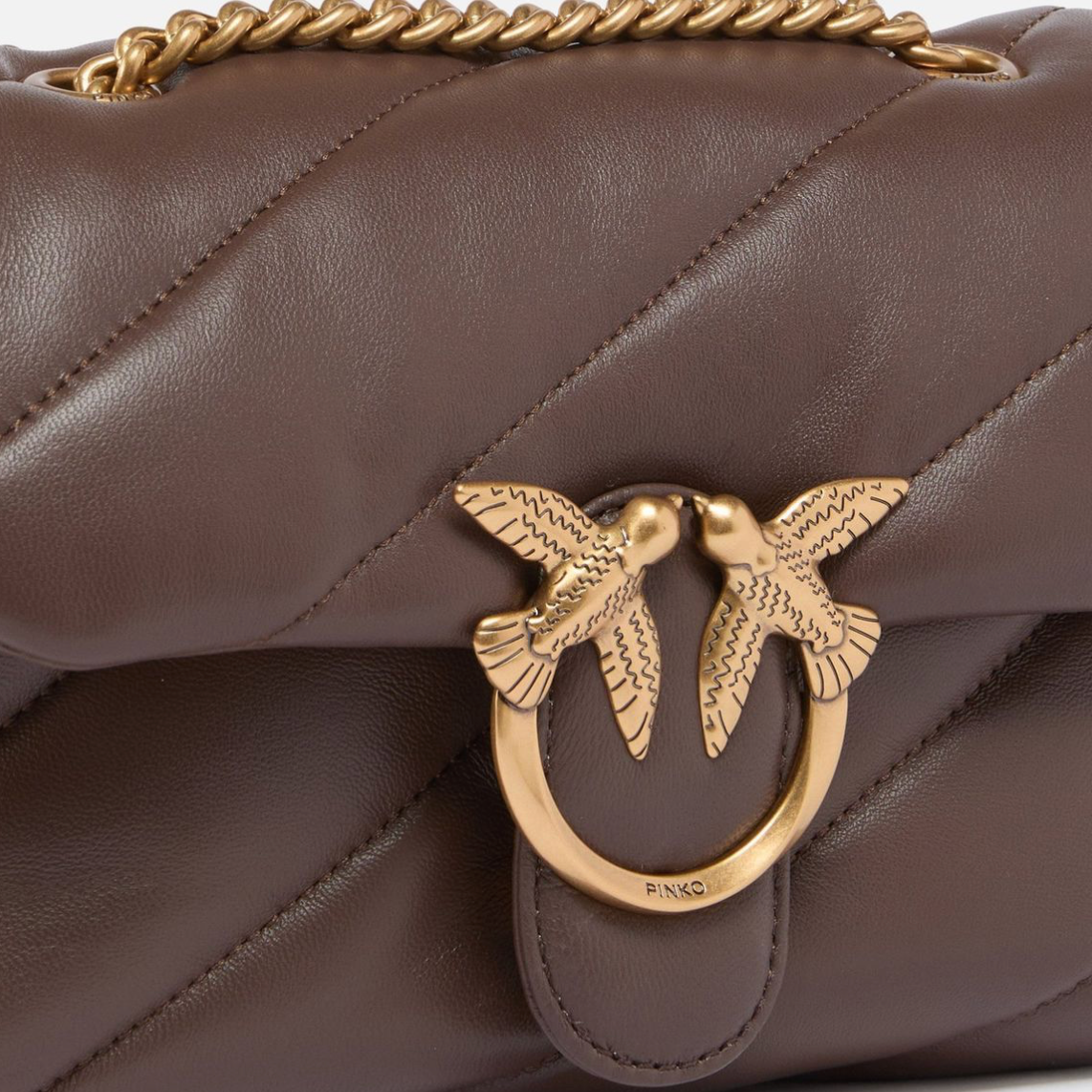 PINKO Small shoulder bag Love Bag Puff Maxi Quilt сумка жіноча коричнева