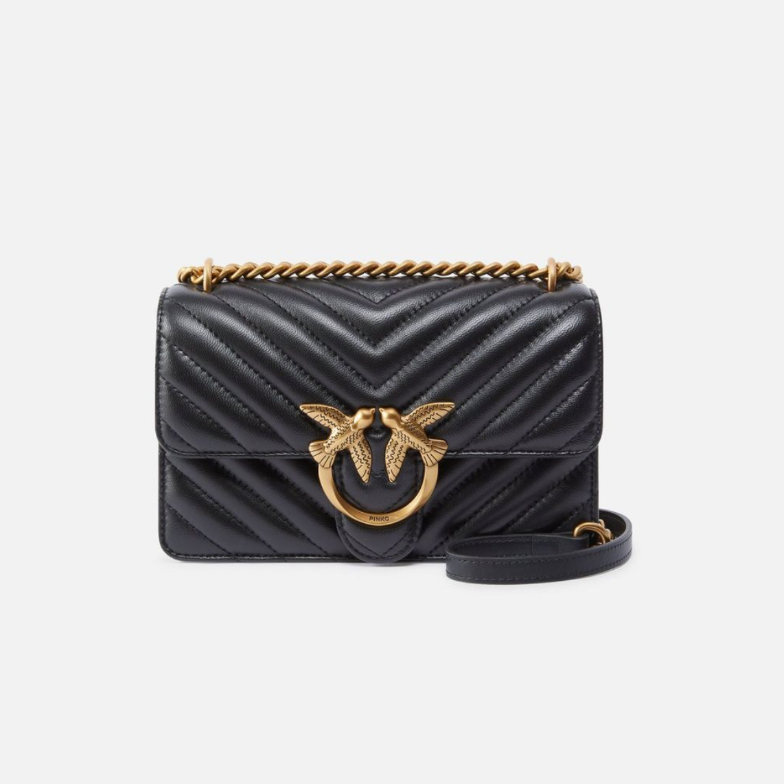 PINKO Small Shoulder Bag One chevron сумка жіноча чорна
