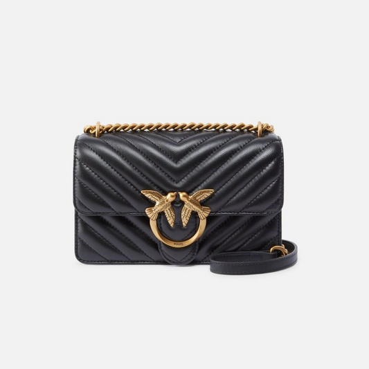 PINKO Small Shoulder Bag One chevron сумка жіноча чорна