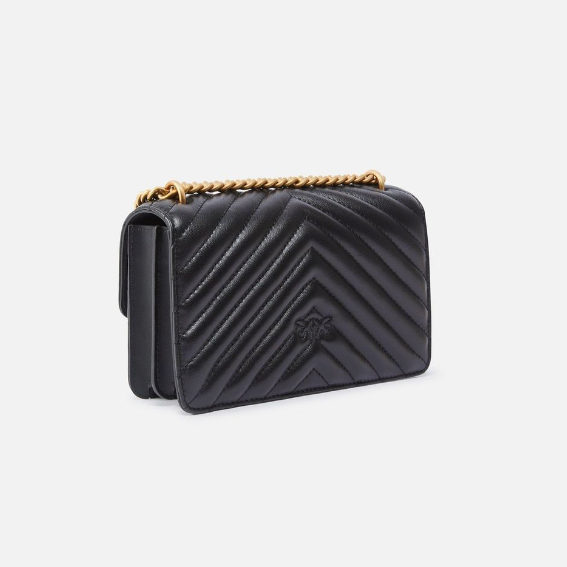 PINKO Small Shoulder Bag One chevron сумка жіноча чорна