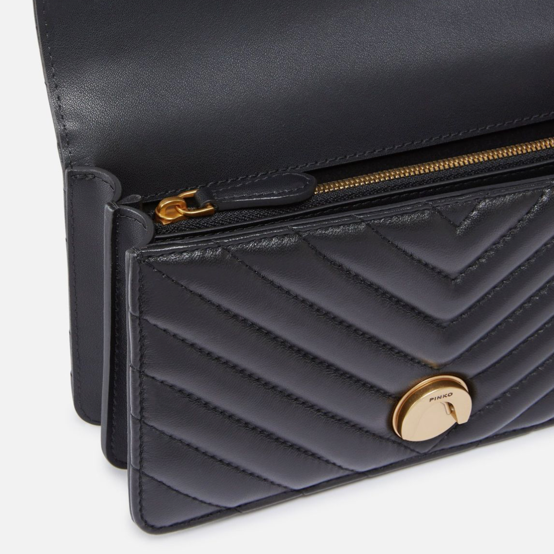 PINKO Small Shoulder Bag One chevron сумка жіноча чорна
