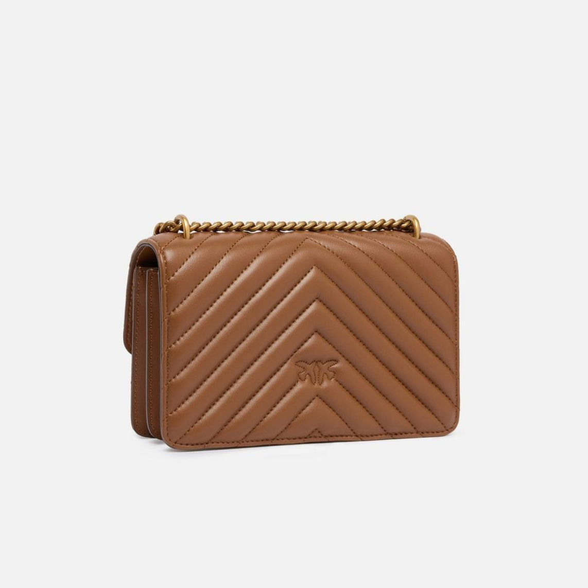 PINKO Small Shoulder Bag One chevron сумка жіноча коричнева