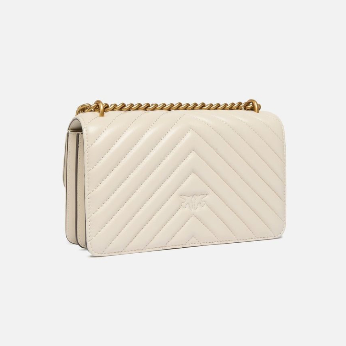PINKO Small Shoulder Bag One chevron сумка жіноча біла
