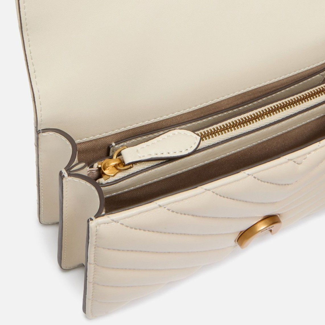 PINKO Small Shoulder Bag One chevron сумка жіноча біла