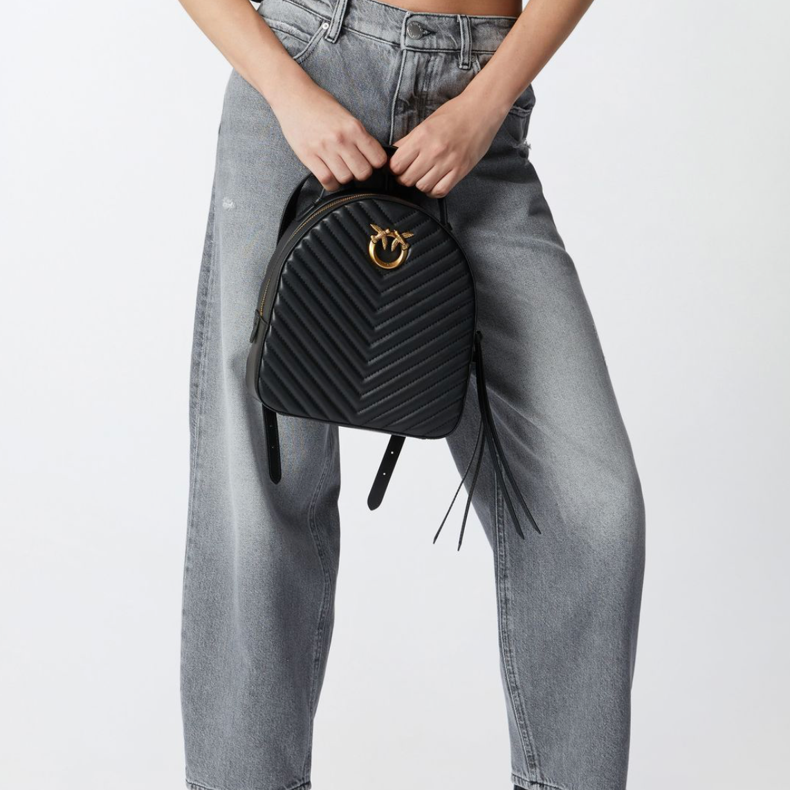 PINKO Love Backpack жіночий шкіряний рюкзак чорний