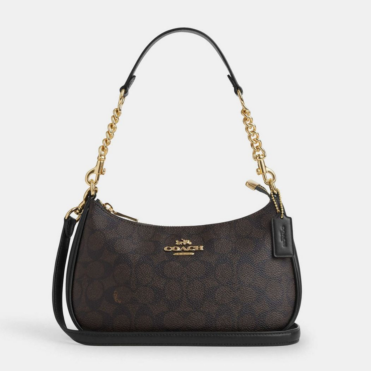COACH Teri Shoulder Bag In Signature Canvas Black сумка жіноча