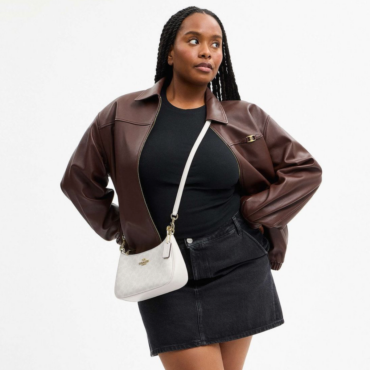 COACH Teri Shoulder Bag In Signature Canvas White сумка жіноча