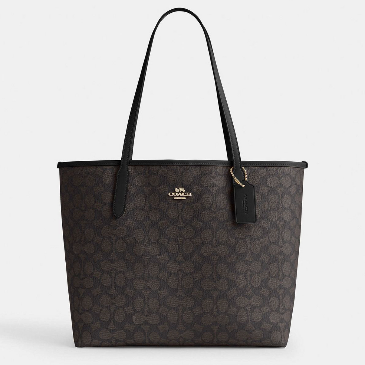 COACH City Tote Bag In Signature Canvas Black сумка жіноча
