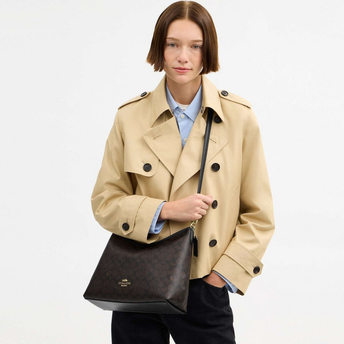 COACH Laurel Shoulder Bag In Signature Canvas сумка жіноча