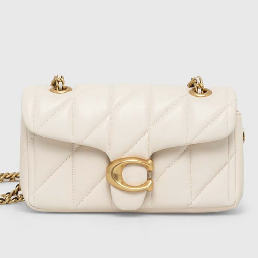 COACH Tabby Shoulder Bag 20 With Pillow Quilting White сумка жіноча