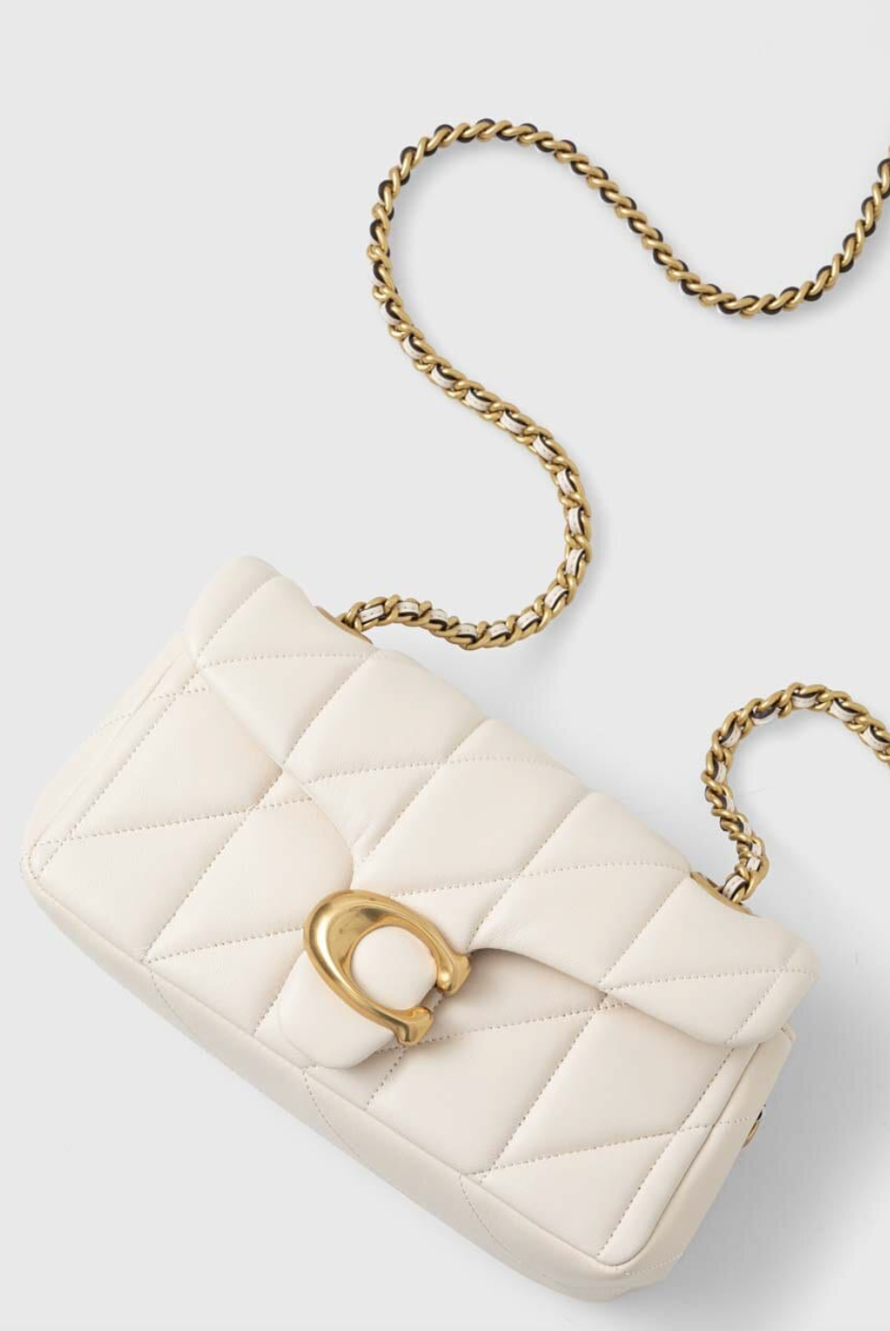 COACH Tabby Shoulder Bag 20 With Pillow Quilting White сумка жіноча