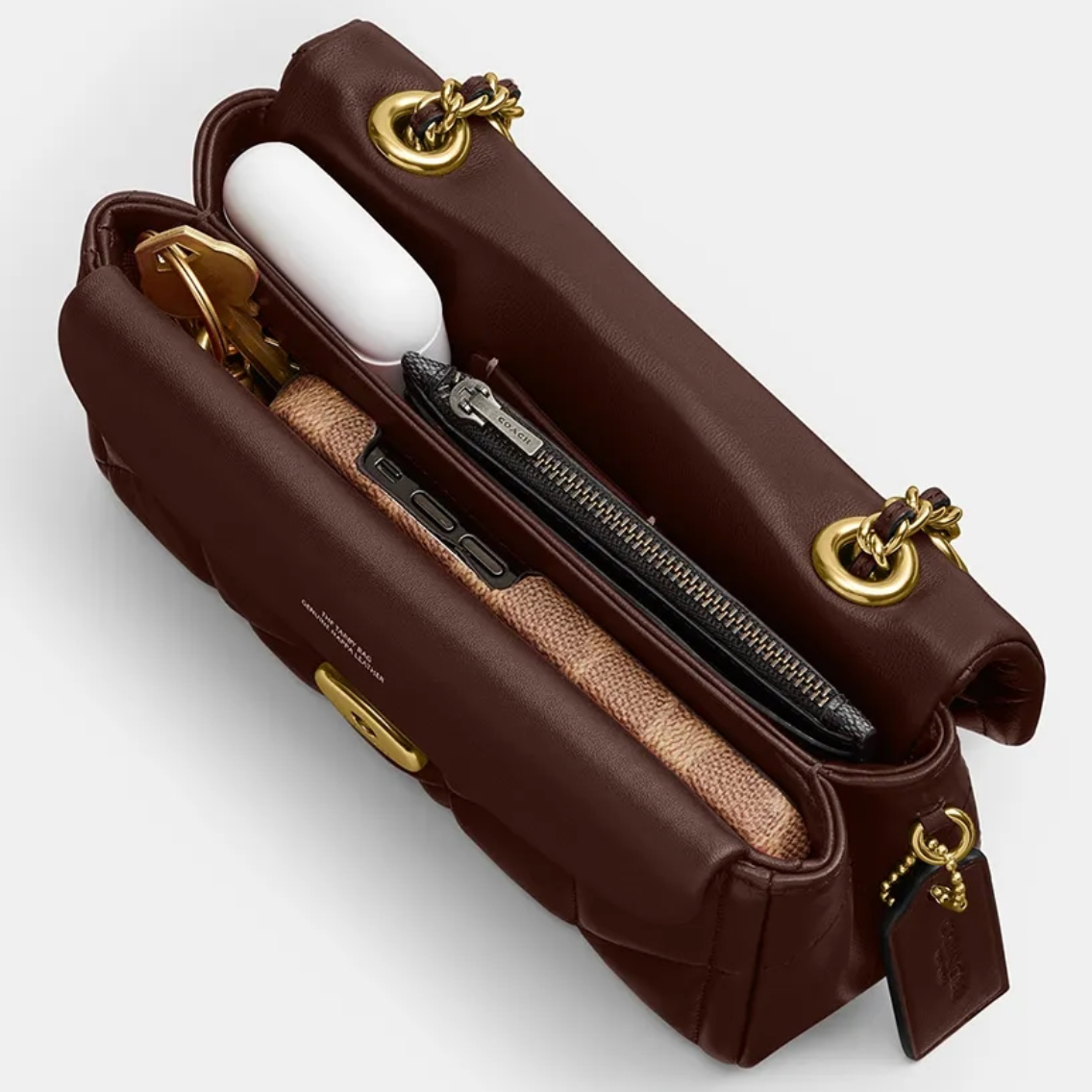 COACH Tabby Shoulder Bag 20 With Pillow Quilting Brown сумка жіноча