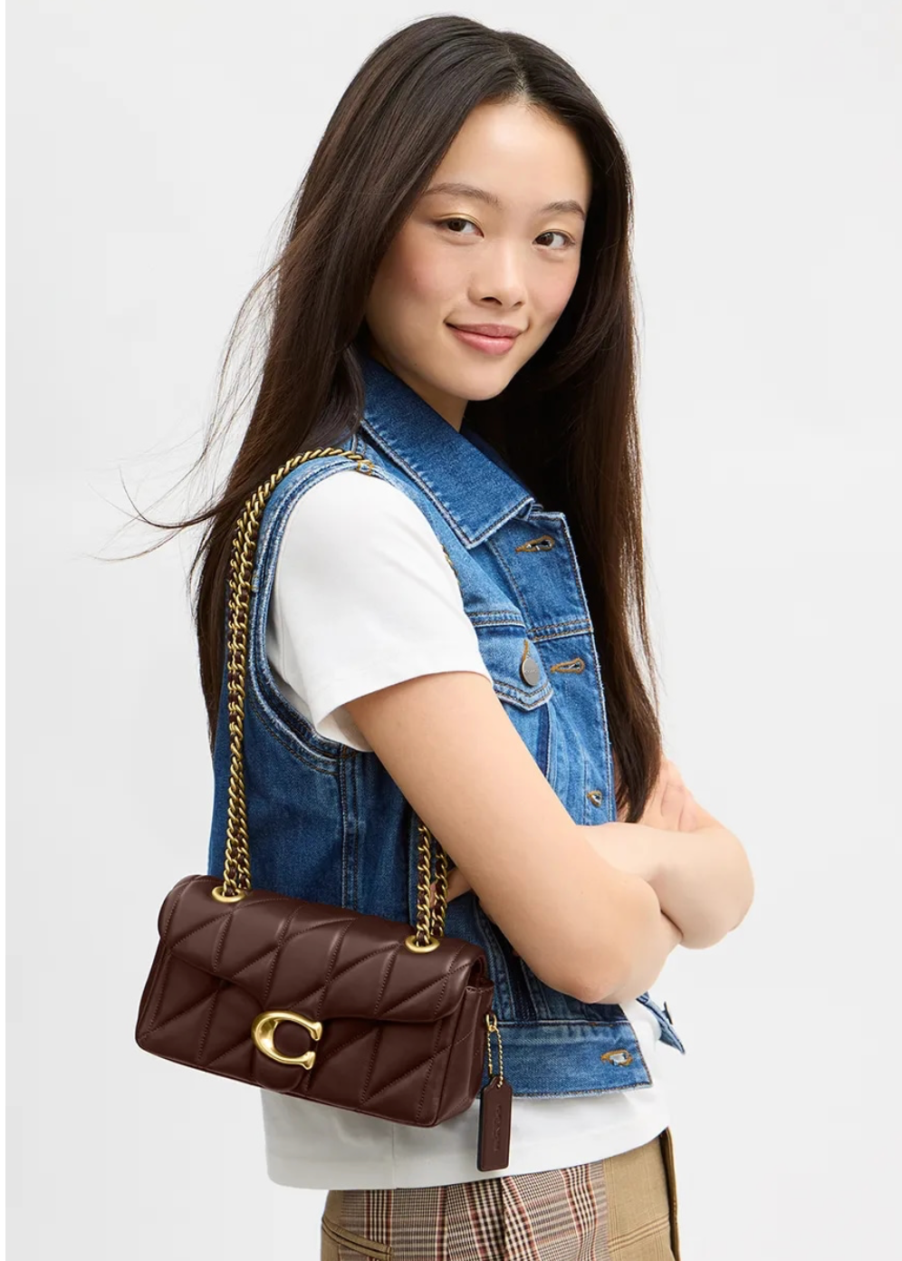 COACH Tabby Shoulder Bag 20 With Pillow Quilting Brown сумка жіноча