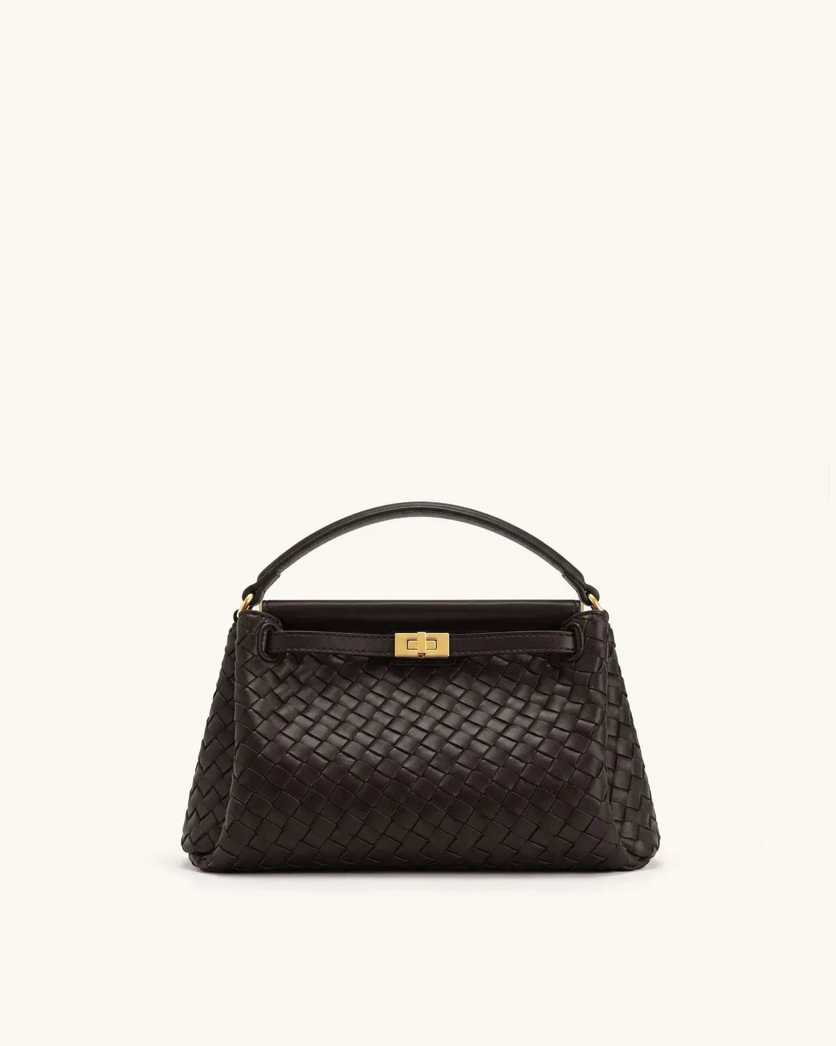 Жіноча сумка з верхньою ручкою JW PEI Carmen Woven Top Handle Bag, темно-коричнева — фото 2