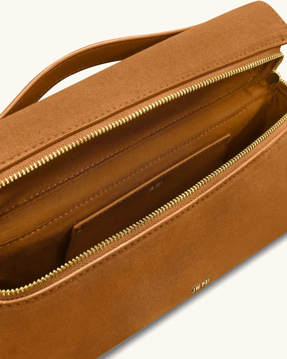 Жіноча сумка з верхньою ручкою JW PEI Thea Faux Suede Top Handle Bag, колір кемел — фото 5