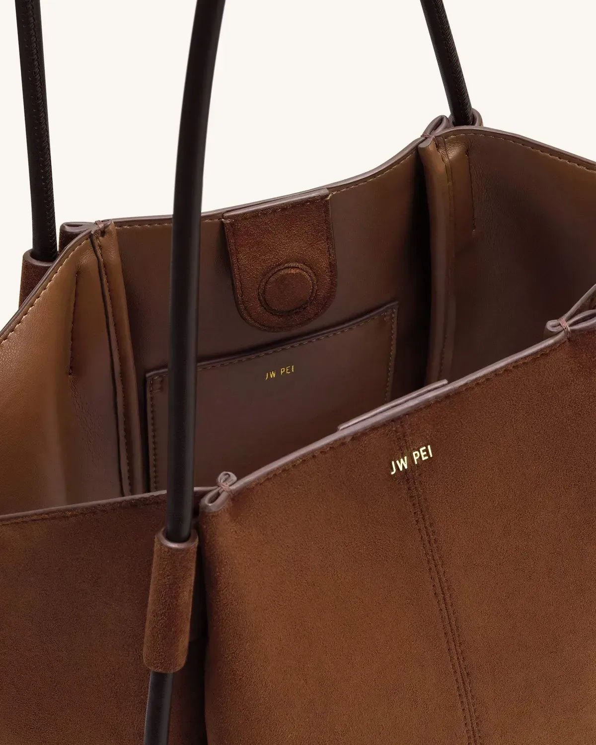 Жіноча сумка-тоут JW PEI Nala Faux Suede Wide Tote Bag, коричнева — фото 9