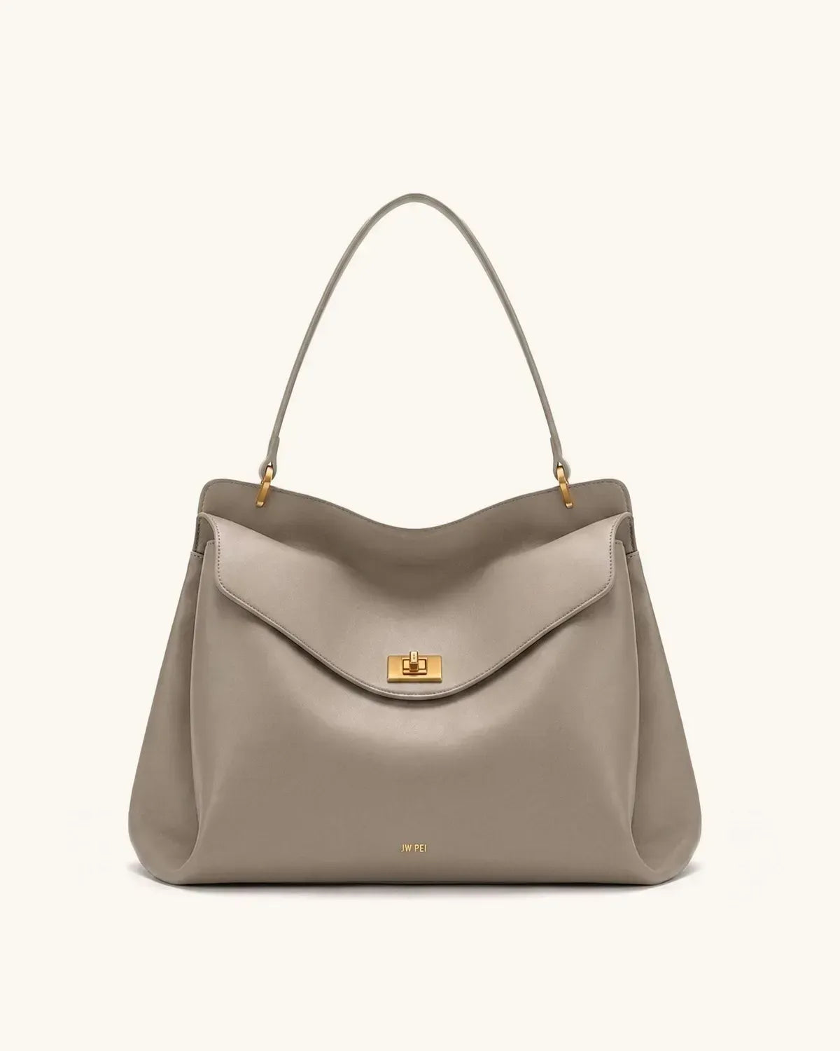 Жіноча сумка на плече JW PEI Lucia Turn-Lock Shoulder Bag, сіра