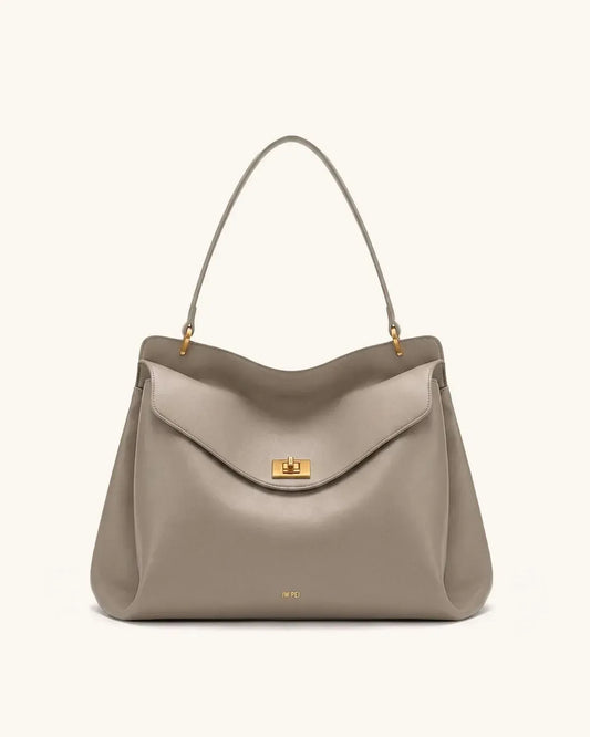 Жіноча сумка на плече JW PEI Lucia Turn-Lock Shoulder Bag, сіра