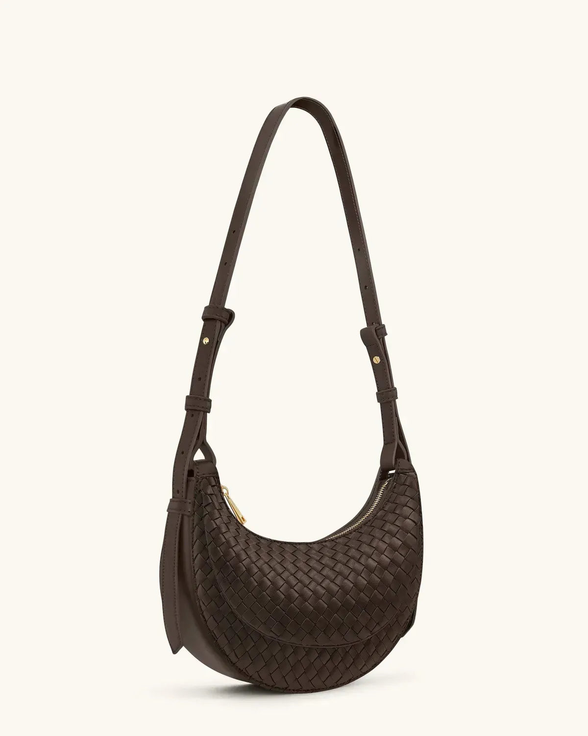Жіноча сумка кросбоді JW PEI Sharon Woven Crossbody Bag, кавова — фото 4