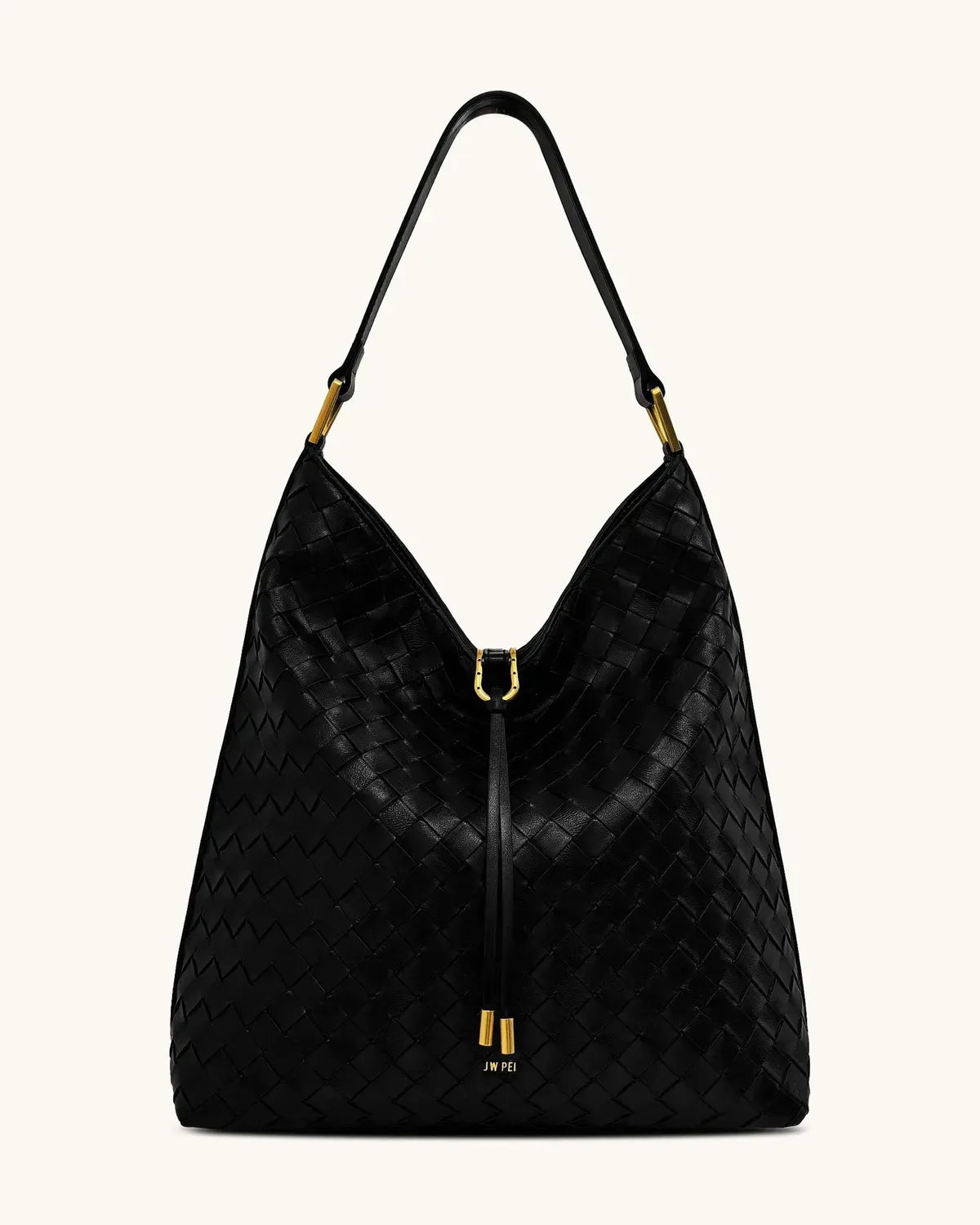 Жіноча сумка на плече JW PEI Aria Woven Texture Shoulder Bag, чорна