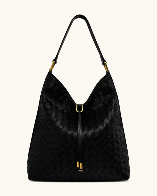 Жіноча сумка на плече JW PEI Aria Woven Texture Shoulder Bag, чорна