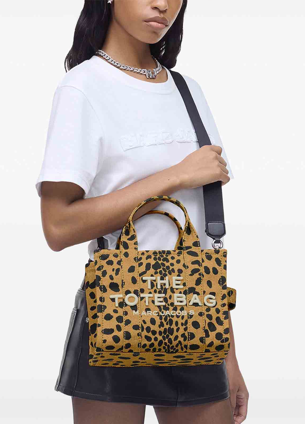 Marc Jacobs Cheetah Canvas Small Tote Bag Animal Print