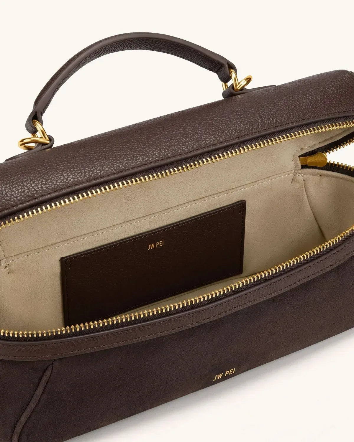 Жіноча сумка кросбоді JW PEI Cleo Faux Suede Vanity Bag, темно-коричнева — фото 4