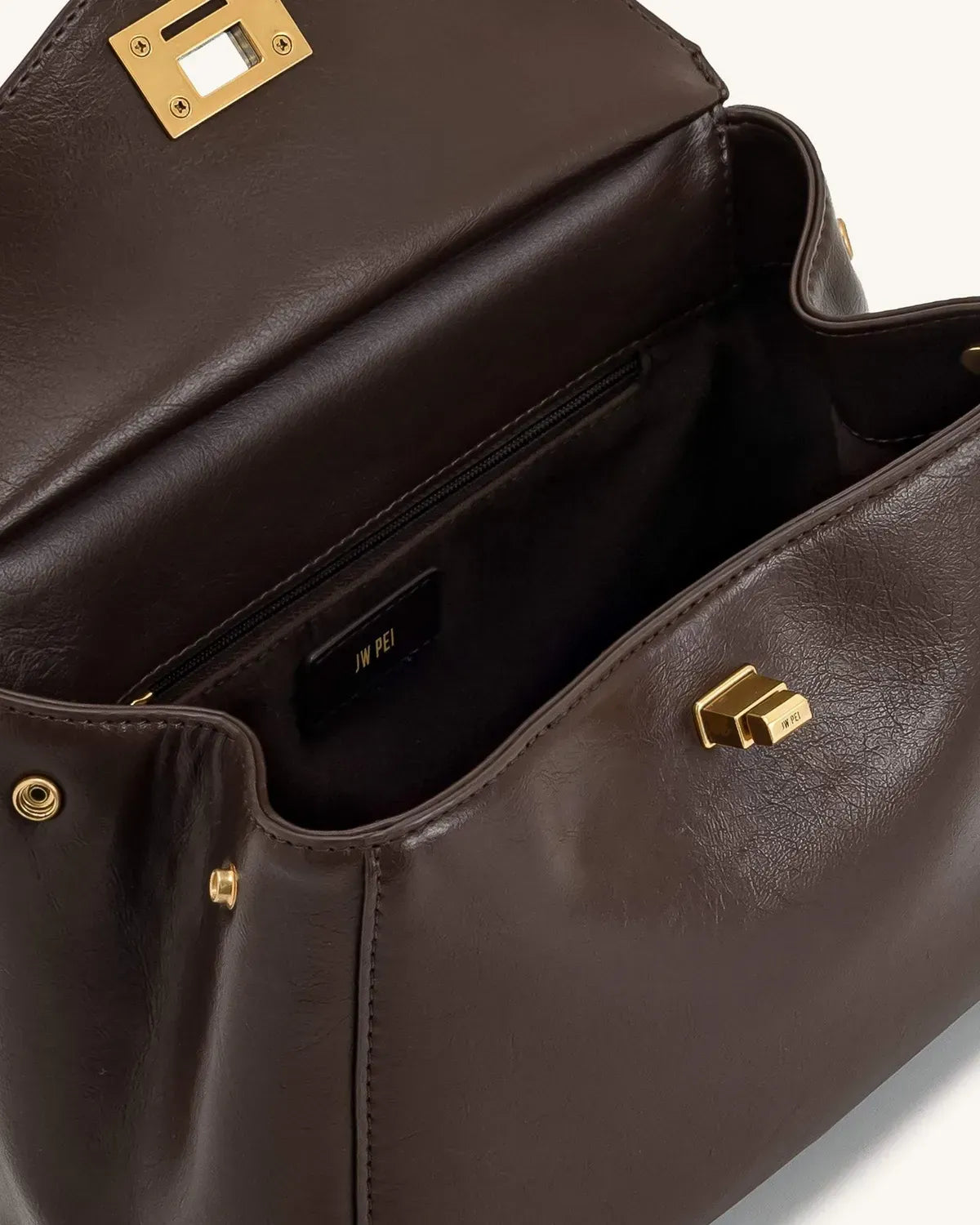 Жіноча сумка з верхньою ручкою JW PEI Lucia Classic Top Handbag, темно-коричнева — фото 4