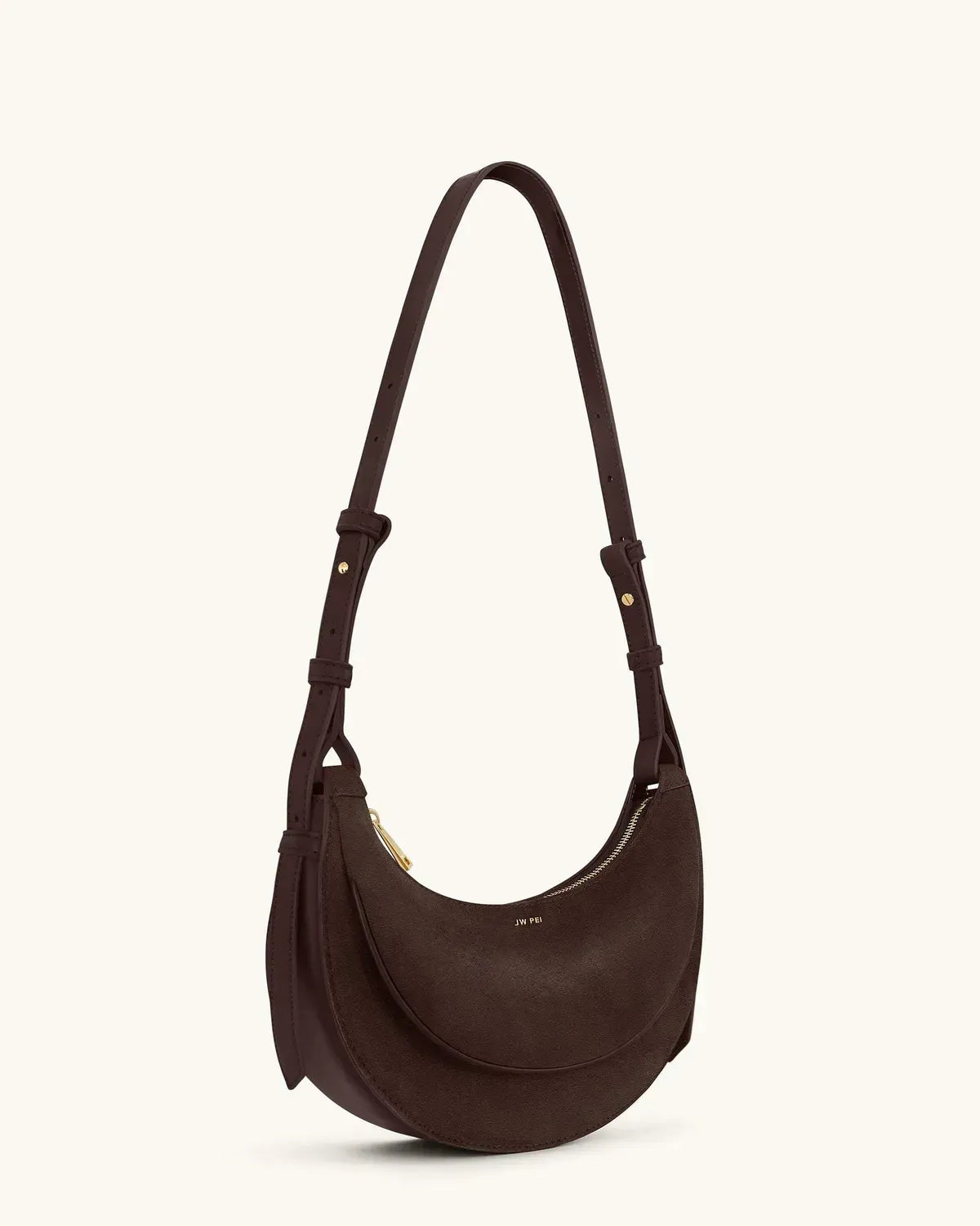 Жіноча сумка кросбоді JW PEI Sharon Faux Suede Crossbody Bag, кавова — фото 4