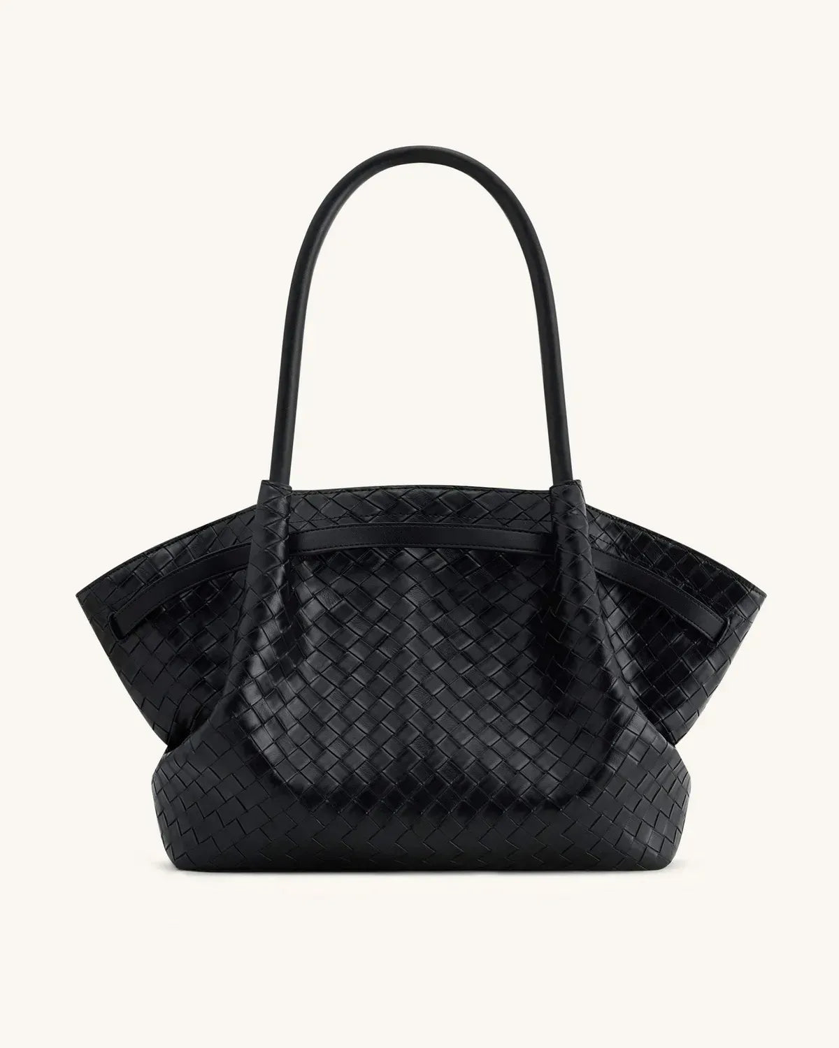 Жіноча сумка-тоут JW PEI Hana Large Weave Texture Tote Bag, чорна — фото 13